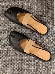 Fortok Maison Margiela Tabi Ballet Mules in Leather Black - 6