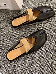 Fortok Maison Margiela Tabi Ballet Mules in Leather Black - 2