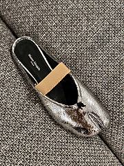 Fortok Maison Margiela Tabi Ballet Mules in Leather Silver - 5