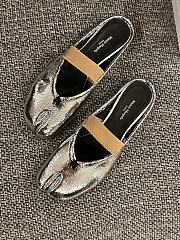 Fortok Maison Margiela Tabi Ballet Mules in Leather Silver - 4