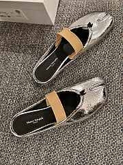 Fortok Maison Margiela Tabi Ballet Mules in Leather Silver - 2