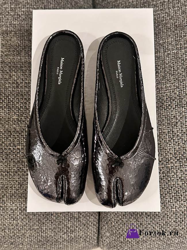 Fortok Maison Margiela Tabi Broken Mirror Ballerina Mules in Calfskin - 1