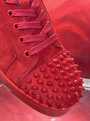 fORTOK Christian Louboutin Louis Junior Spikes Flat Suede Red - 5