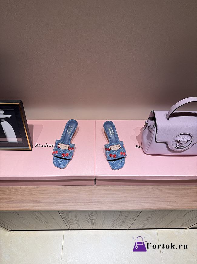 Fortok LV x TM Lily Flat Mule Denim - 1