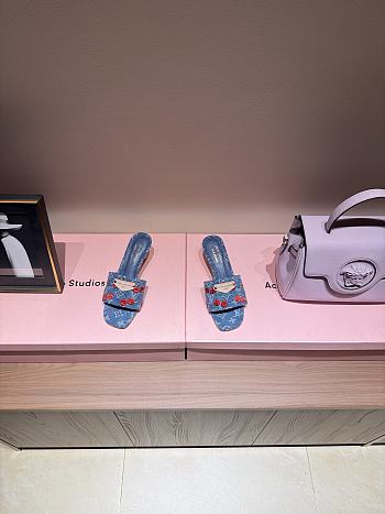 Fortok LV x TM Lily Flat Mule Denim