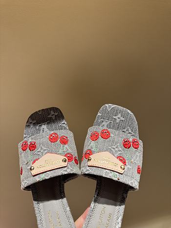 Fortok LV x TM Lily Flat Mule Denim Grey