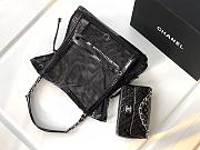 Fortok Chanel Cruise 2011 Double Shopping Classic Flap Mesh Woven Bag Black 34x36x12 cm - 5