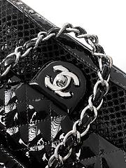 Fortok Chanel Cruise 2011 Double Shopping Classic Flap Mesh Woven Bag Black 34x36x12 cm - 4