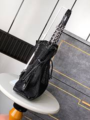 Fortok Chanel Cruise 2011 Double Shopping Classic Flap Mesh Woven Bag Black 34x36x12 cm - 3