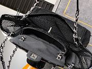 Fortok Chanel Cruise 2011 Double Shopping Classic Flap Mesh Woven Bag Black 34x36x12 cm - 2