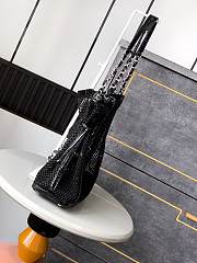 Fortok Chanel Cruise 2011 Double Shopping Classic Flap Mesh Woven Bag Black 30x32x9 cm - 3