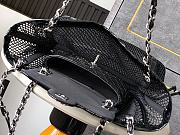 Fortok Chanel Cruise 2011 Double Shopping Classic Flap Mesh Woven Bag Black 30x32x9 cm - 4