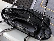 Fortok Chanel Cruise 2011 Double Shopping Classic Flap Mesh Woven Bag Black 26x28X9 cm - 3