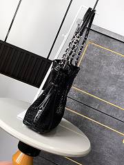 Fortok Chanel Cruise 2011 Double Shopping Classic Flap Mesh Woven Bag Black 26x28X9 cm - 2
