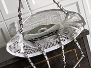 Fortok Chanel Cruise 2011 Double Shopping Classic Flap Mesh Woven Bag White 34x36x12 cm - 3