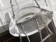 Fortok Chanel Cruise 2011 Double Shopping Classic Flap Mesh Woven Bag White 30x32x9 cm - 4