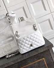 Fortok Chanel Cruise 2011 Double Shopping Classic Flap Mesh Woven Bag White 30x32x9 cm - 3