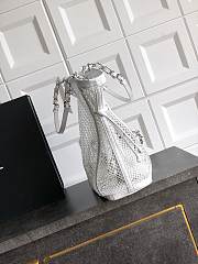 Fortok Chanel Cruise 2011 Double Shopping Classic Flap Mesh Woven Bag White 30x32x9 cm - 2