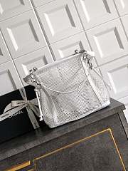 Fortok Chanel Cruise 2011 Double Shopping Classic Flap Mesh Woven Bag White 26x28X9 cm - 6