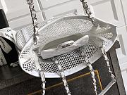 Fortok Chanel Cruise 2011 Double Shopping Classic Flap Mesh Woven Bag White 26x28X9 cm - 4