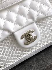 Fortok Chanel Cruise 2011 Double Shopping Classic Flap Mesh Woven Bag White 26x28X9 cm - 5