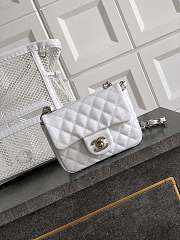 Fortok Chanel Cruise 2011 Double Shopping Classic Flap Mesh Woven Bag White 26x28X9 cm - 2