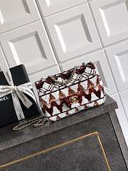 Fortok Chanel Flap Bag Sequins Red 20cm - 1