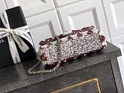 Fortok Chanel Flap Bag Sequins Red 20cm - 3