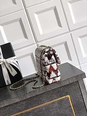 Fortok Chanel Flap Bag Sequins Red 20cm - 4