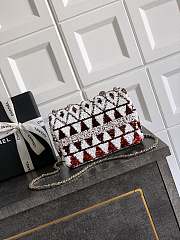 Fortok Chanel Flap Bag Sequins Red 20cm - 5