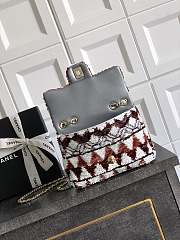 Fortok Chanel Flap Bag Sequins Red 20cm - 6