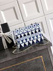 Fortok Chanel Flap Bag Sequins Blue 20cm - 6