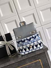 Fortok Chanel Flap Bag Sequins Blue 20cm - 5