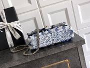 Fortok Chanel Flap Bag Sequins Blue 20cm - 3