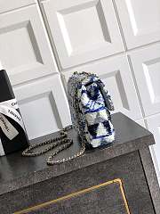 Fortok Chanel Flap Bag Sequins Blue 20cm - 2