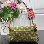 Louis Vuitton Pleaty Denim Bag Green 26x15x9cm - 5