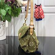 Louis Vuitton Pleaty Denim Bag Green 26x15x9cm - 2
