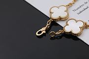 Fortok Van Cleef & Arpels Alhambra White Mother of Pearl and Diamond 5 Motifs Gold Bracelet - 2