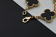 Fortok Van Cleef & Arpels Alhambra Black Mother of Pearl and Diamond 5 Motifs Gold Bracelet - 5