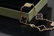 Fortok Van Cleef & Arpels Alhambra Black Mother of Pearl and Diamond 5 Motifs Gold Bracelet - 6