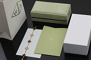 Fortok Van Cleef & Arpels Alhambra Red Mother of Pearl and Diamond 5 Motifs Gold Bracelet - 6