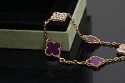 Fortok Van Cleef & Arpels Alhambra Purple Mother of Pearl and Diamond 5 Motifs Gold Bracelet - 2