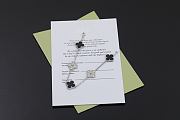 Fortok Van Cleef & Arpels Alhambra Black Mother of Pearl and Diamond 5 Motifs Silver Bracelet - 3