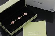 Fortok Van Cleef & Arpels Alhambra Pink Mother of Pearl 5 Motifs Gold Bracelet - 5