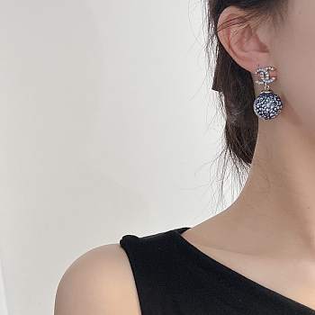 Fortok Chanel Métiers d’art Pendant Earrings Gold, Blue & White