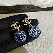 Fortok Chanel Métiers d’art Pendant Earrings Gold, Blue & White - 4