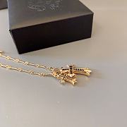 Fortok Chrome Hearts Black Crystal Double Cross Necklace Gold  - 6