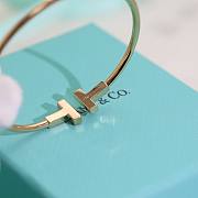 Fortok Tiffany Diamond T Narrow Wire Bracelet in Rose Gold - 5