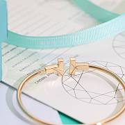 Fortok Tiffany Diamond T Narrow Wire Bracelet in Rose Gold - 2