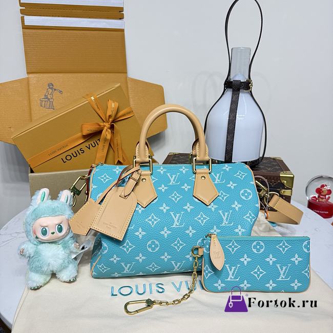 Fortok Louis Vuitton Speedy P9 Bandoulière 30 Turquoise 32*18*22.5cm - 1
